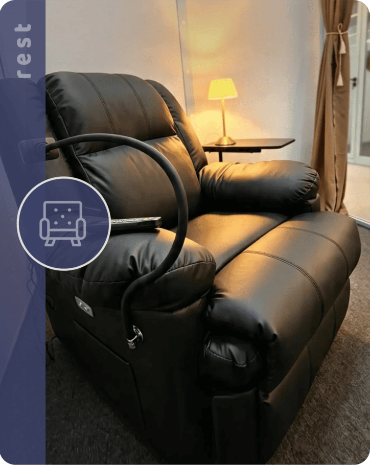 Quiet acoustic nap pod interior